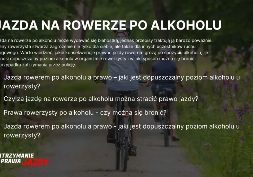 Rower po alkoholu? Kary, ryzyko i co zamiast jazdy.