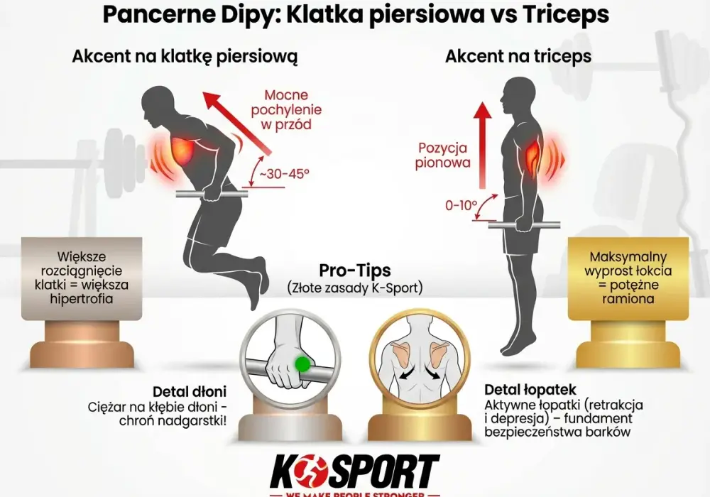 Dipy na poręczach - technika, progresja i błędy. Zbuduj triceps!