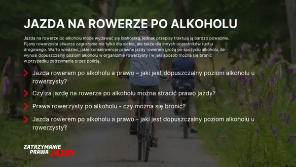 Rower po alkoholu? Kary, ryzyko i co zamiast jazdy.