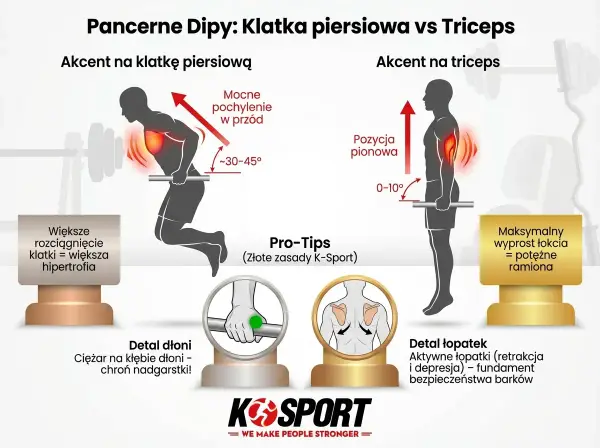 Dipy na poręczach - technika, progresja i błędy. Zbuduj triceps!